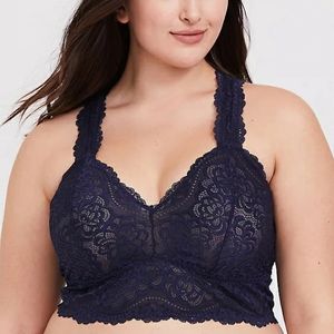 Torrid NAVY LACE RACERBACK BRALETTE